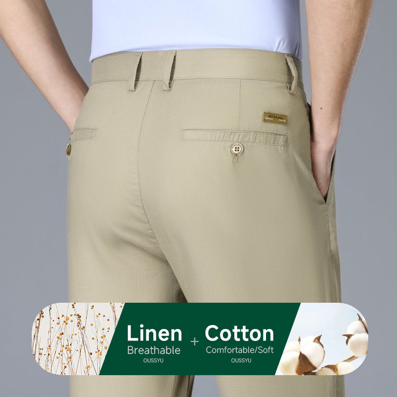 Men'S Used Formal Wear - Summer Thin Breathable Cotton Linen Fabric