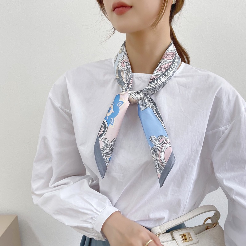 Silk Tie Woven - 70*70cm Silk Square Scarf Women Flower