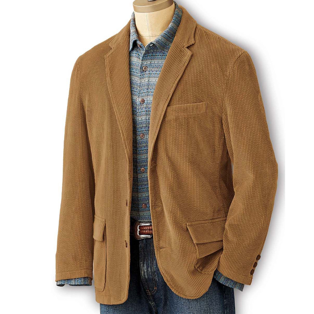 Men Formal Wear Without Suit - Mens Corduroy Blazer Suit Jacket Notch