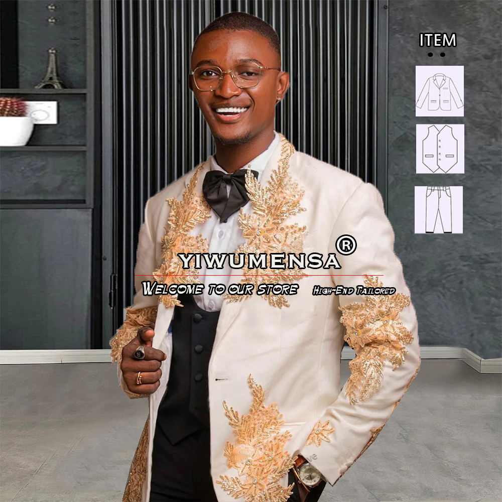 Men Formal Wear Wedding - Customized 3 Pieces Suits Men Formal