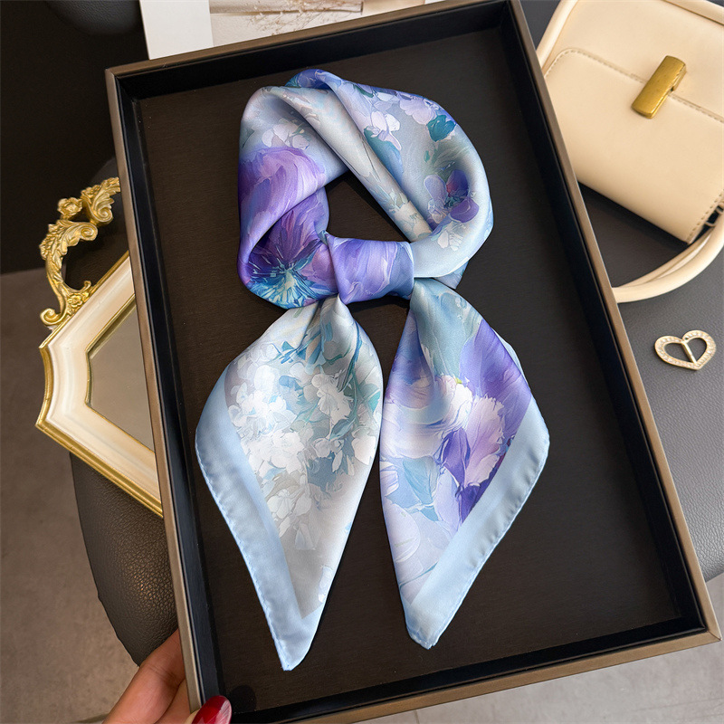 2026 New Floral Print Silk Squ - Silk Tie Woven recension och pris