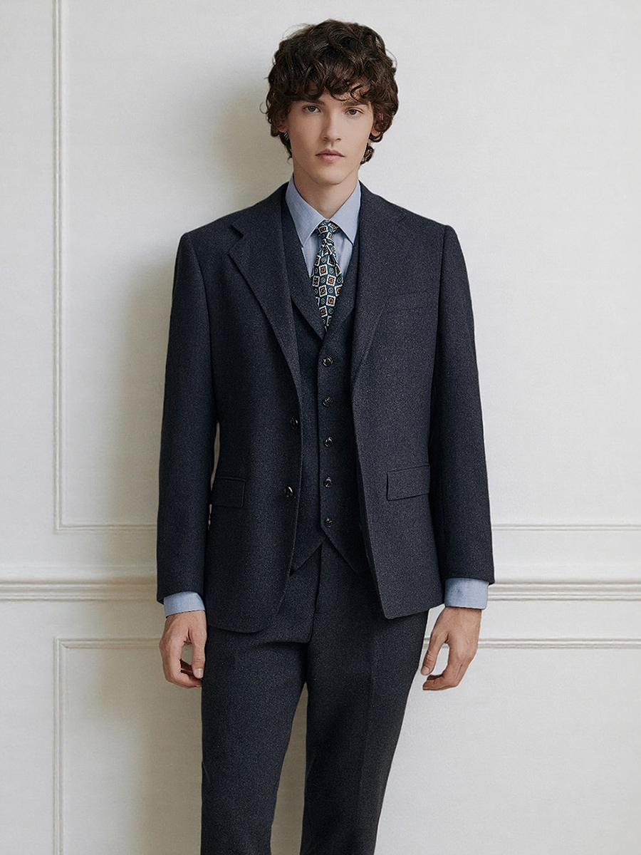 Premium Grey 55% Wool Men's Su - Men'S Formal Wear Attire recension och pris
