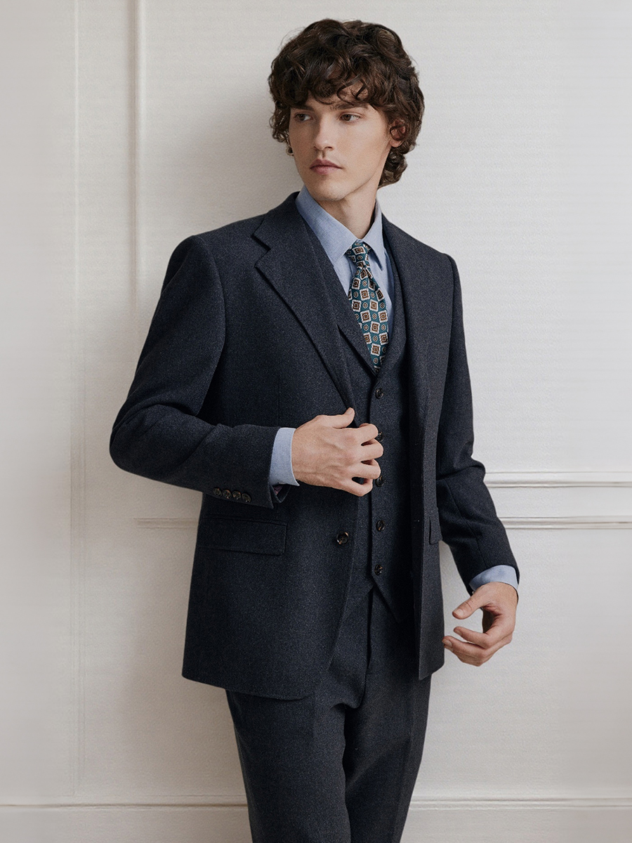 Premium Grey 55% Wool Men's Su - Men'S Formal Wear Attire recension och pris