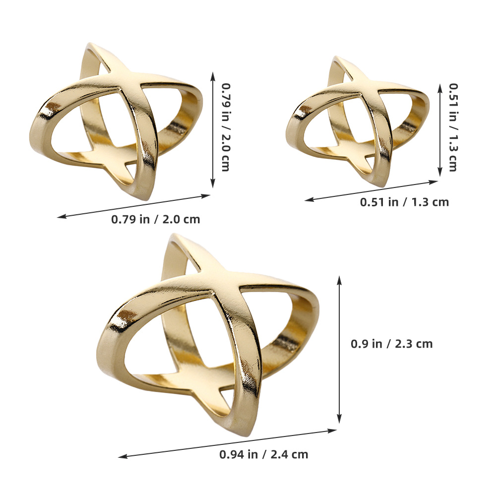 3pcs X Shaped Alloy Scarf Ring - Silk Tie Woven recension och pris