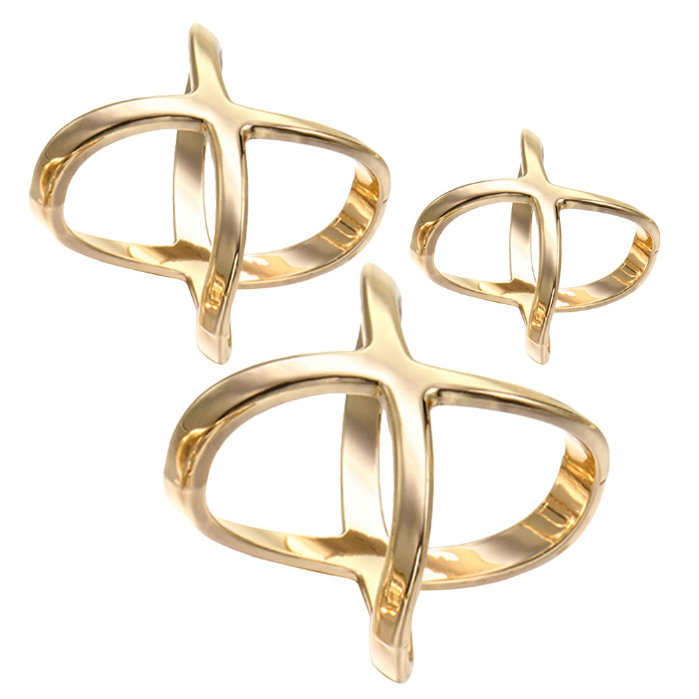 3pcs X Shaped Alloy Scarf Ring - Silk Tie Woven recension och pris