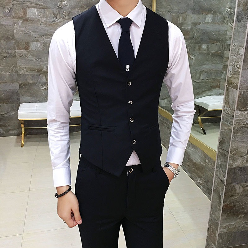 Men British Slim Fit Suit Vest - Elegant Formal Men'S Wear recension och pris