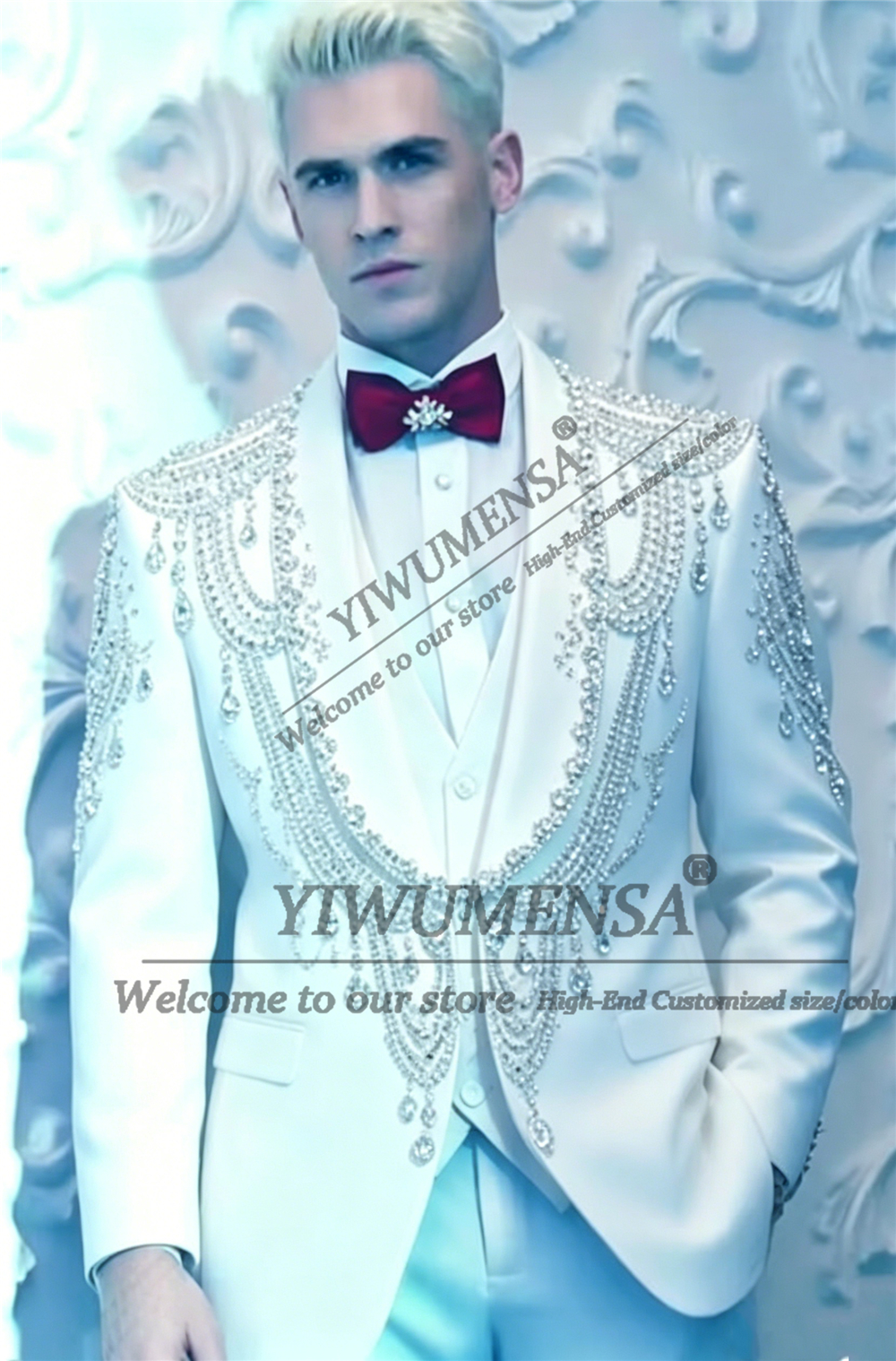 Male Fashion Beading Crystals  - Men'S Formal Wear Attire recension och pris