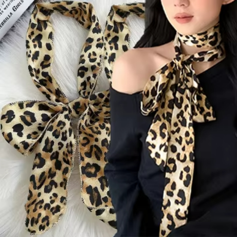 Leopard Print Scarf Retro Polk - Silk Tie Woven recension och pris