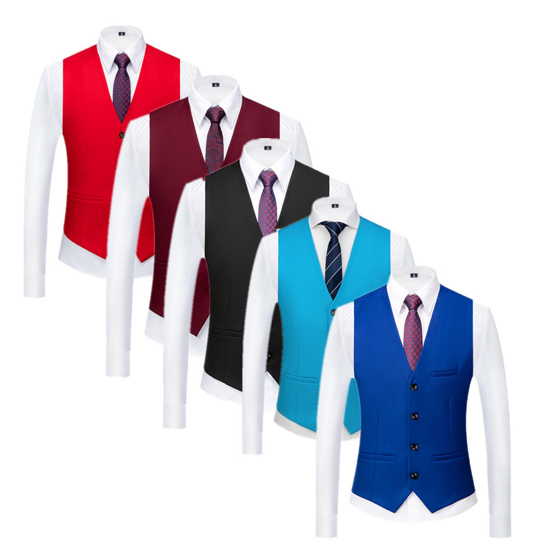 Pure Color Formal Suit Vest Bl - Men Formal Wear Wedding recension och pris