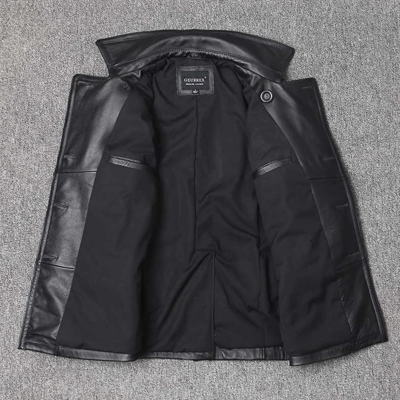 Genuine Leather Jacket Men's T - Men Formal Wear Coat recension och pris