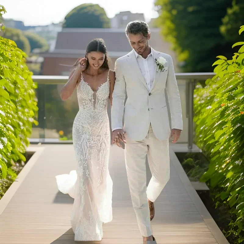 Linen Wedding Tuxedo For Men S - Men'S Formal Wear Attire recension och pris