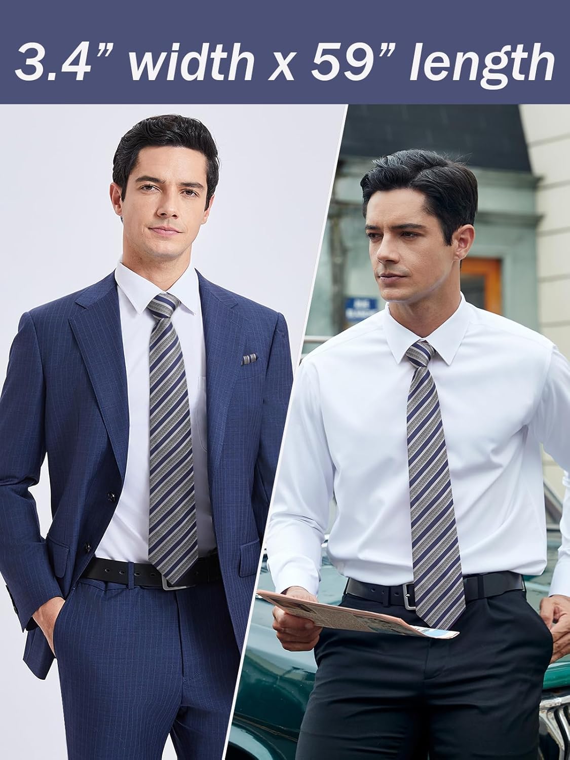 Men's Stripe Tie & Pocket Squa - Mens Formal recension och pris