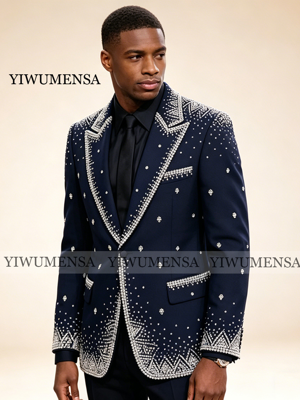 Brilliant Rhinestone Men Suit  - Men Formal Wear Wedding recension och pris