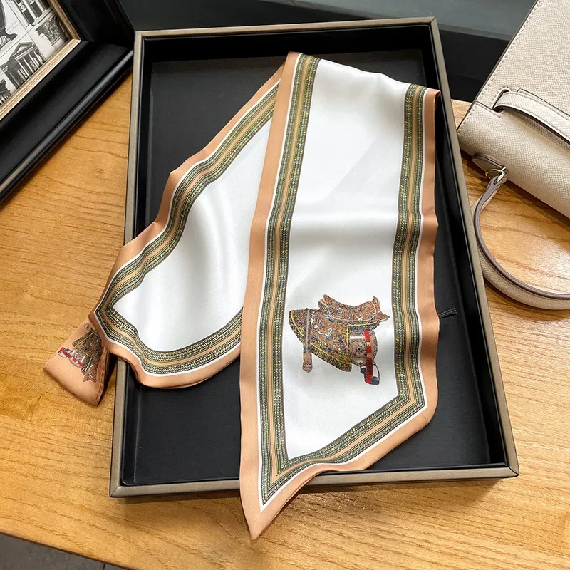 Retro Print Skinny Silk Scarfs - Silk Tie Woven recension och pris