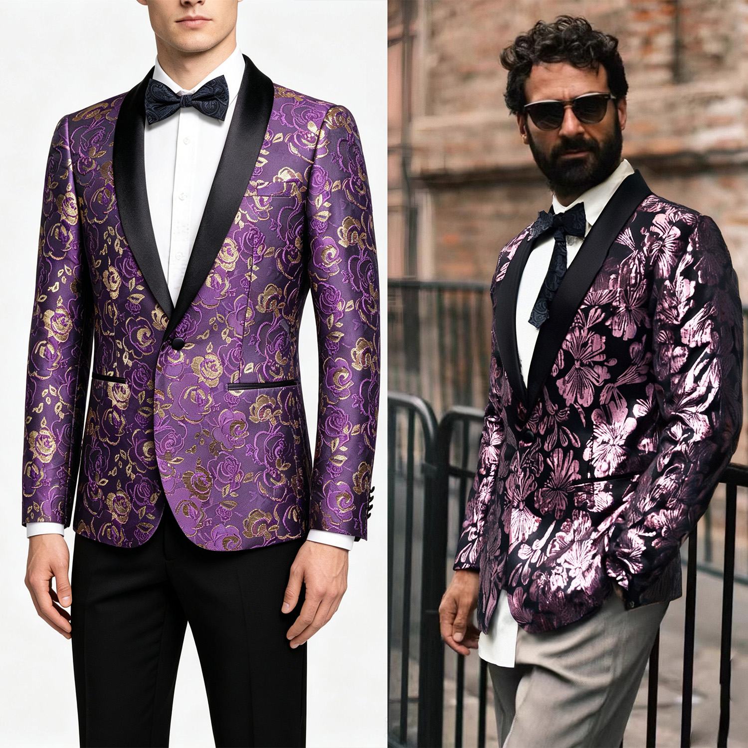 Single Breasted Floral Pattern - Men Formal Wear Without Suit recension och pris