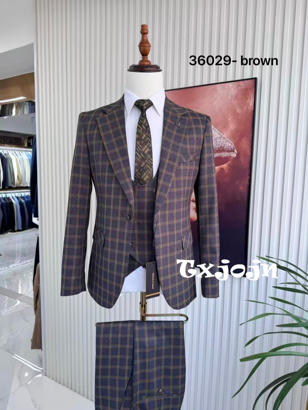 Plaid Men's Handsome Suit Set  - Men Formal Wear Sale recension och pris