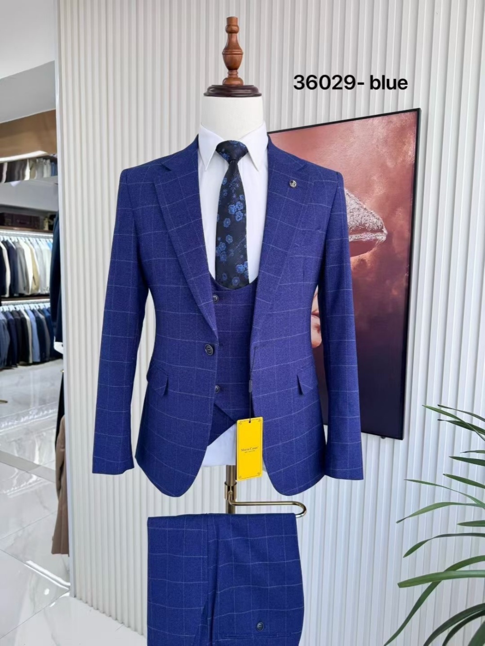 Plaid Men's Handsome Suit Set  - Men Formal Wear Sale recension och pris