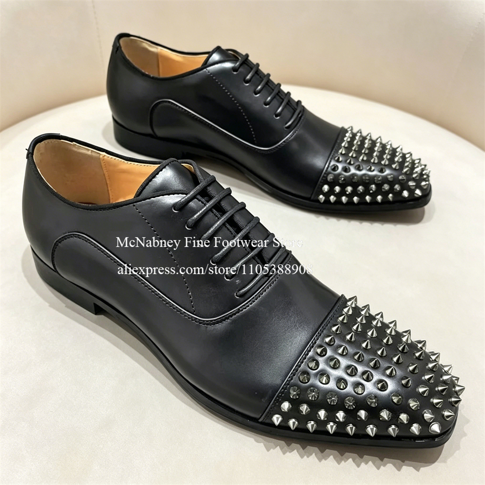 Spike Studs Leather Dress Shoe - Men Formal Wear Wedding recension och pris
