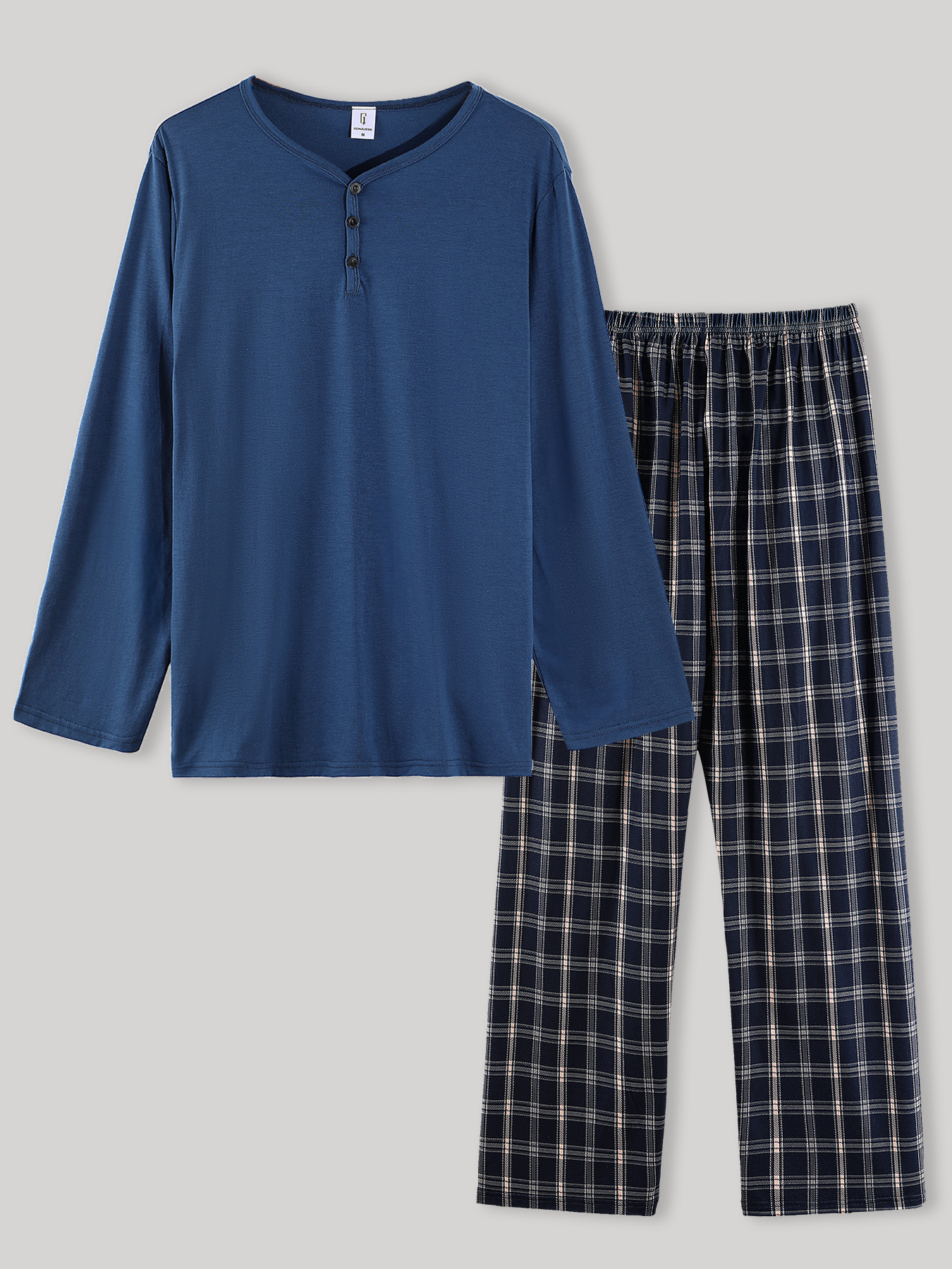 Men's Spring Autumn Blue Henry - Mens Formal recension och pris