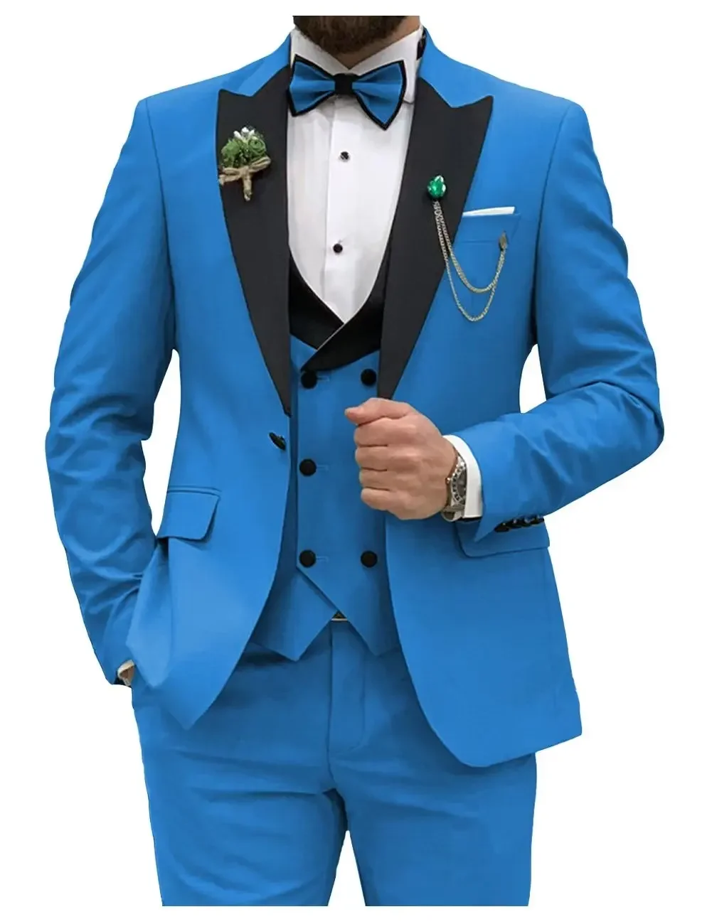 Slim Fit Men Suits Double Groo - Men Formal Wear Wedding recension och pris