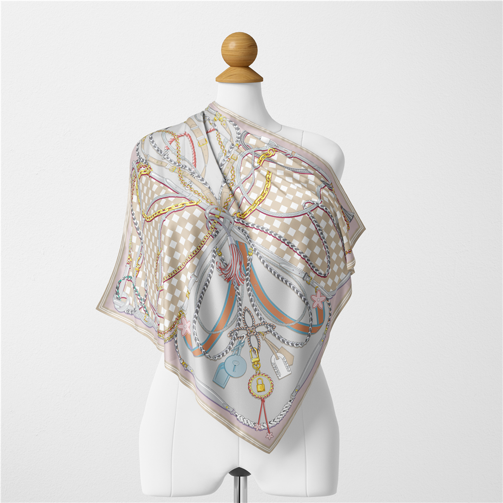 Twill Silk Scarf Woman Digital - Silk Tie Woven recension och pris