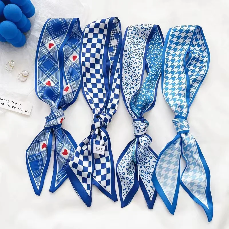 Klein blue silk scarf new chec - Silk Tie Woven recension och pris