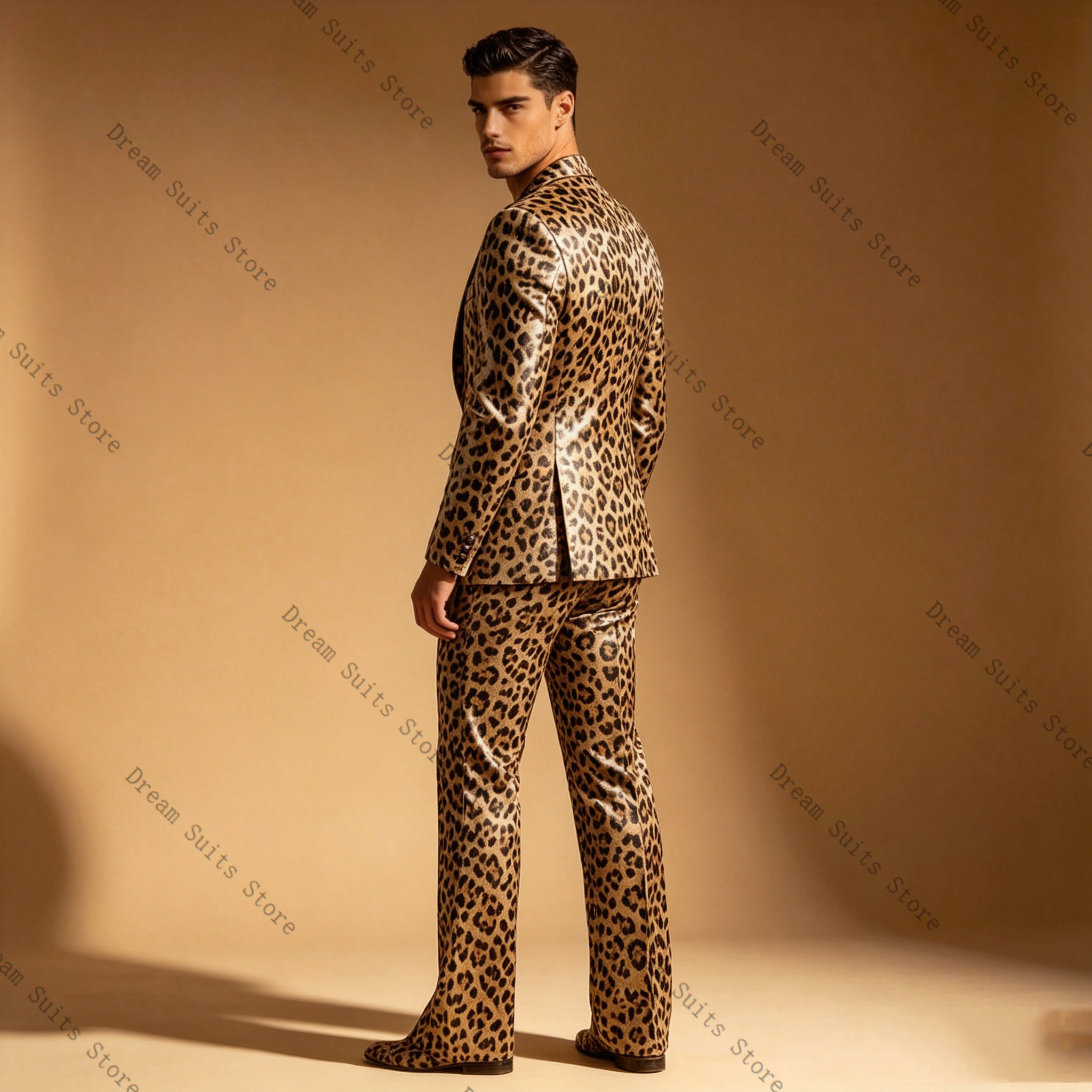 Leopard Print Men Suit Set 2 P - Men Formal Wear Wedding recension och pris