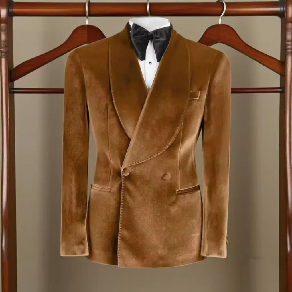 Velvet Men's Suits Blazer Doub - Elegant Formal Men'S Wear recension och pris